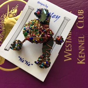 Unique Whimsical Black Poodle Brooch/Pin Sparkle